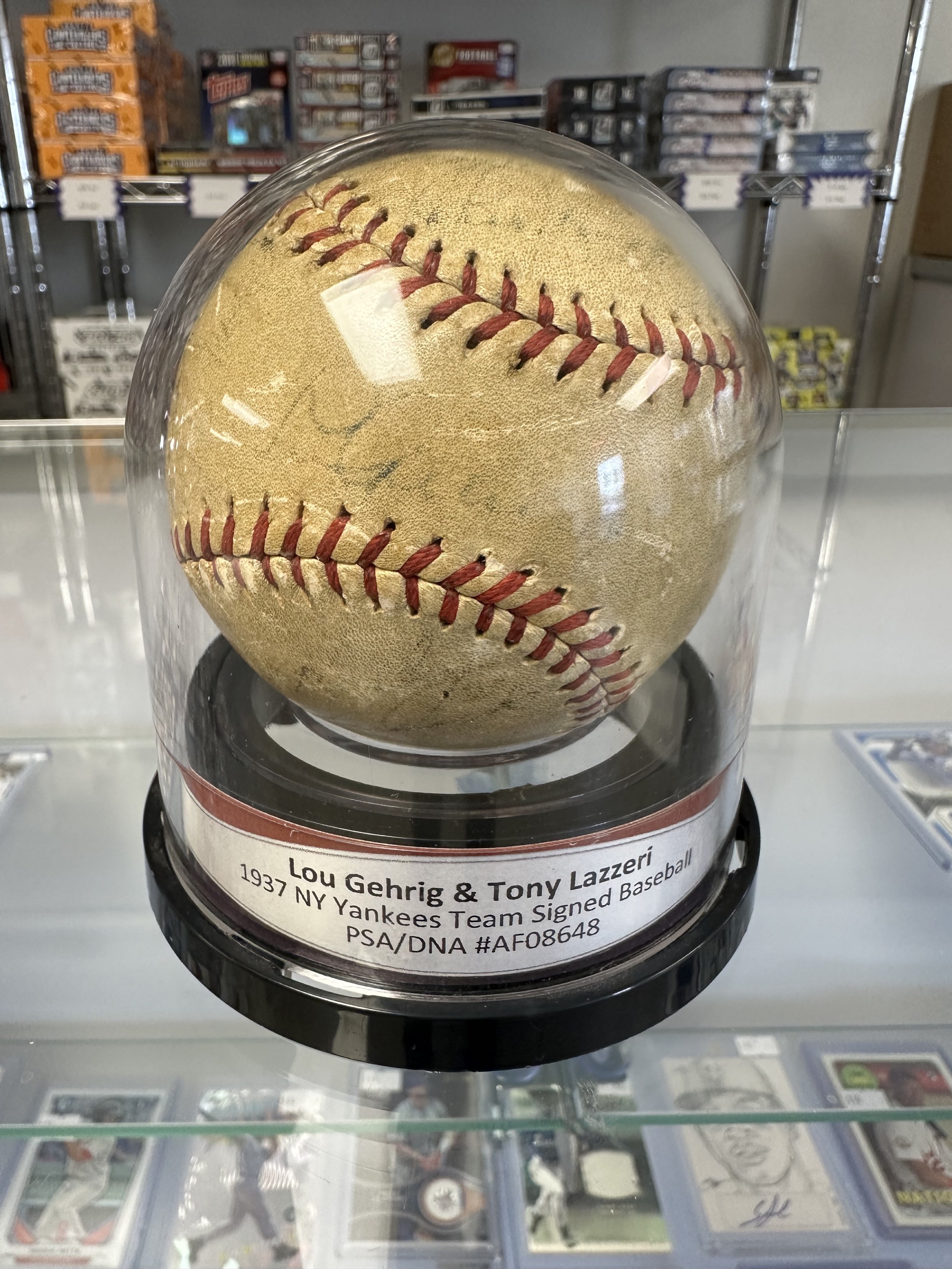1937 NY Yankees team-signed baseball featuring Lou Gehrig